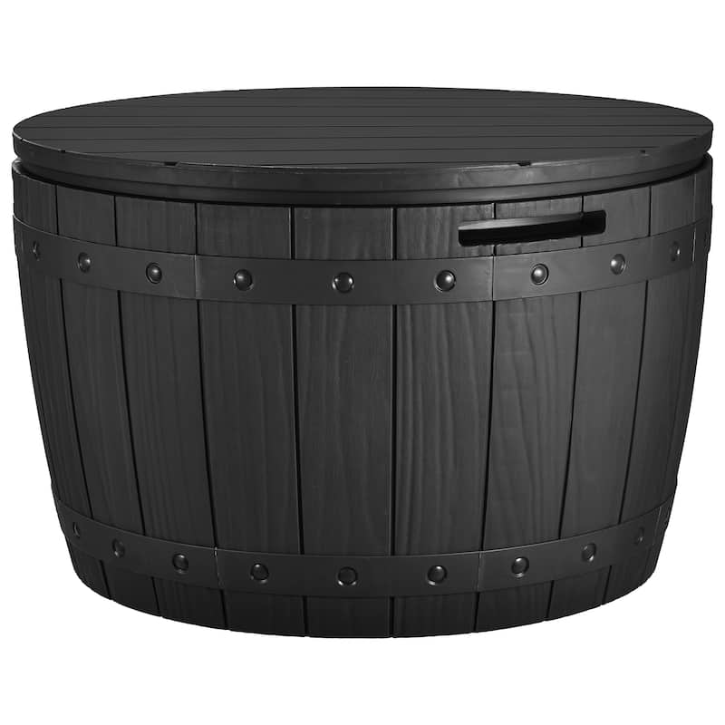 33 Gallon Round Outdoor Storage Waterproof Deck Box - N/A