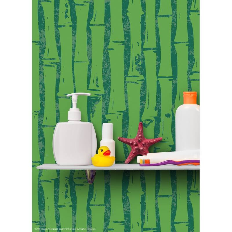 RoomMates SpongeBob SquarePants Bamboo Green Peel and Stick Wallpaper - N/A