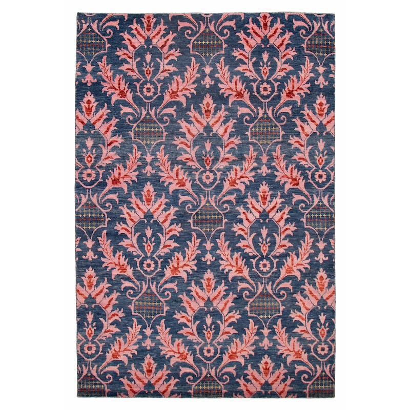 ECARPETGALLERY Hand-knotted Mystique Navy Wool Rug - 6' 6" x 9' 8" - Navy - 6' 6" x 9' 8" - Rectangle
