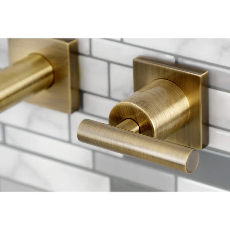 Manhattan Two-Handle 3-Hole Wall Mount Bathroom Faucet