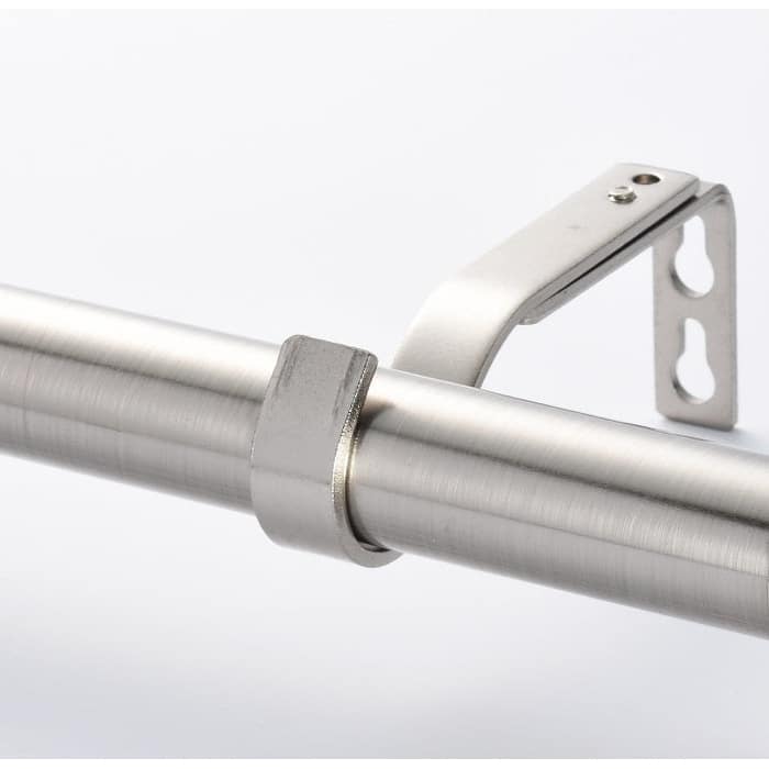 Lumi 1" Single Curtain Rod Set Brushed Nickel/ Oil Bronze-Cage finials