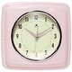 preview thumbnail 59 of 63, Infinity Instruments Retro 9.25-inch Square Wall Clock - 9.25 x 1.875 x 9.5 Rose Blush