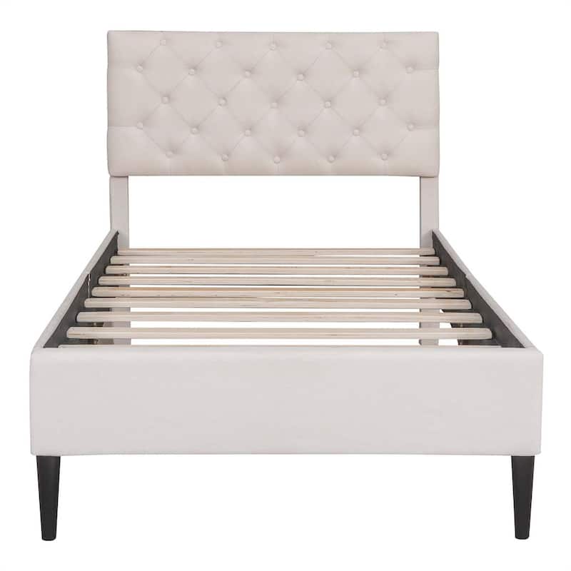 Upholstered Linen Platform Bed