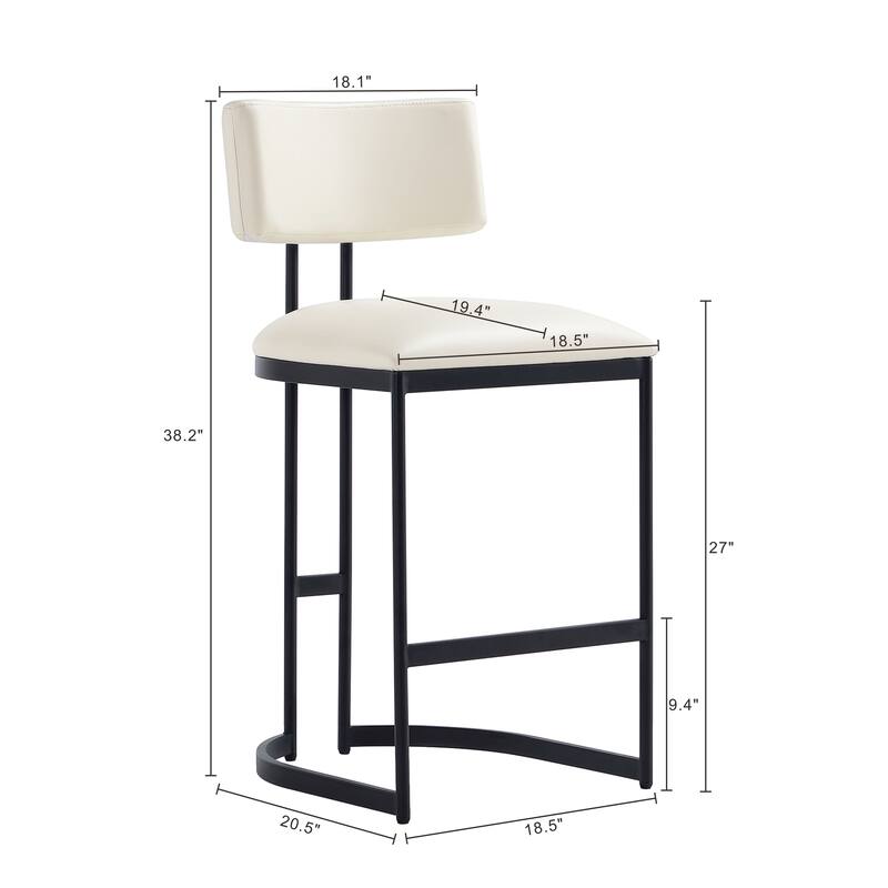 Manhattan Comfort Juno Metal Vegan Leather Counter Stool