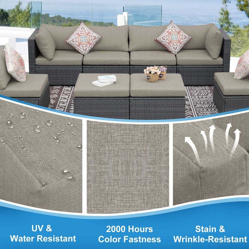 FINCATI 27" × 27" Sectional Cushion Slipcover, Outdoor Cushion Replacement Cover, Patio Seat Cover 27 Inches (COVER ONLY!)