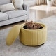 preview thumbnail 3 of 55, 30" W Round Velvet Upholstered Storage Ottoman with Flip Top Tray Yellow