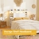 preview thumbnail 57 of 82, Headboards with Storage Shelves, Head Board with Power Outlet and LED Light for Bed Frame