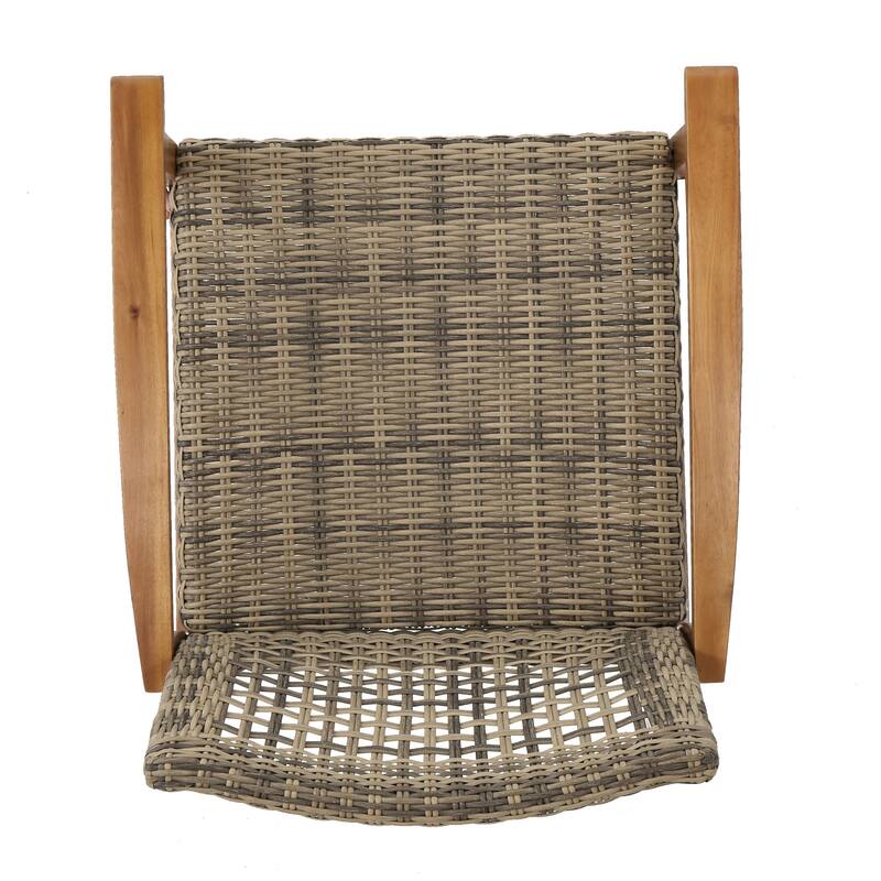 Exquisite Wood and Wicker Club Chair(Set of 2)