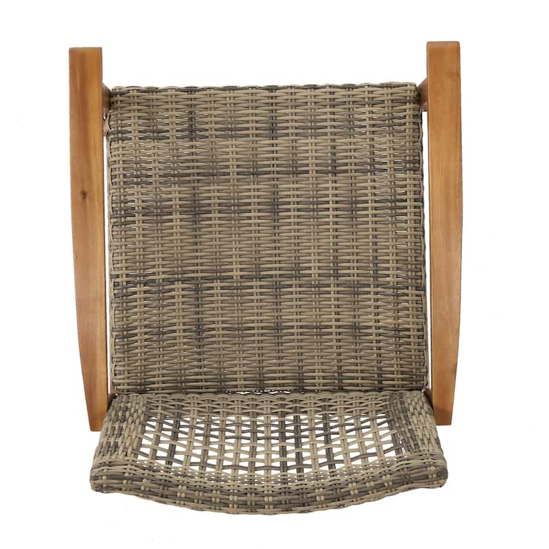 Hampton Outdoor Wood/Wicker Club Chair (Set of 2) by Christopher Knight Home