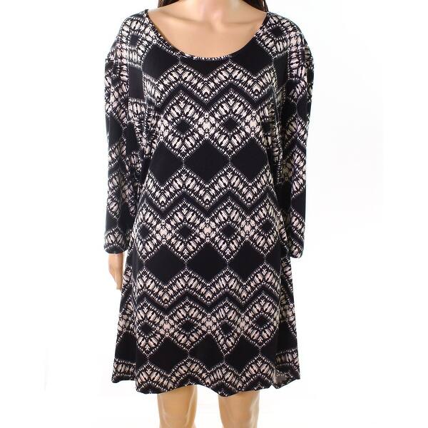 Shop J Valdi Black Beige Womens Size 3x Plus Printed Cover Up Swimwear Overstock 26989892