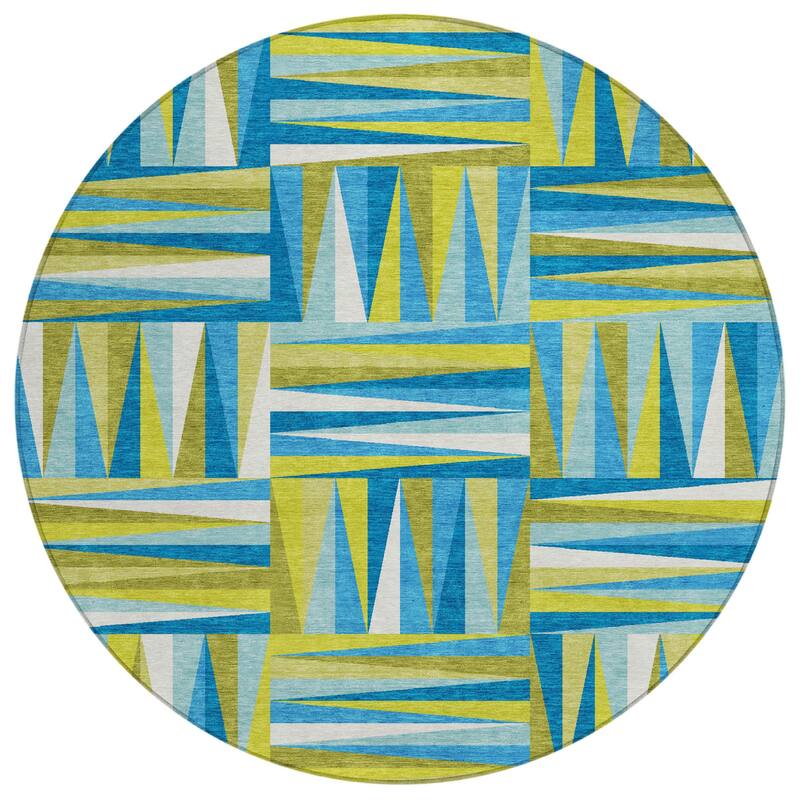 HomeRoots Geometric Transitional Rectangle Outdoor Rug