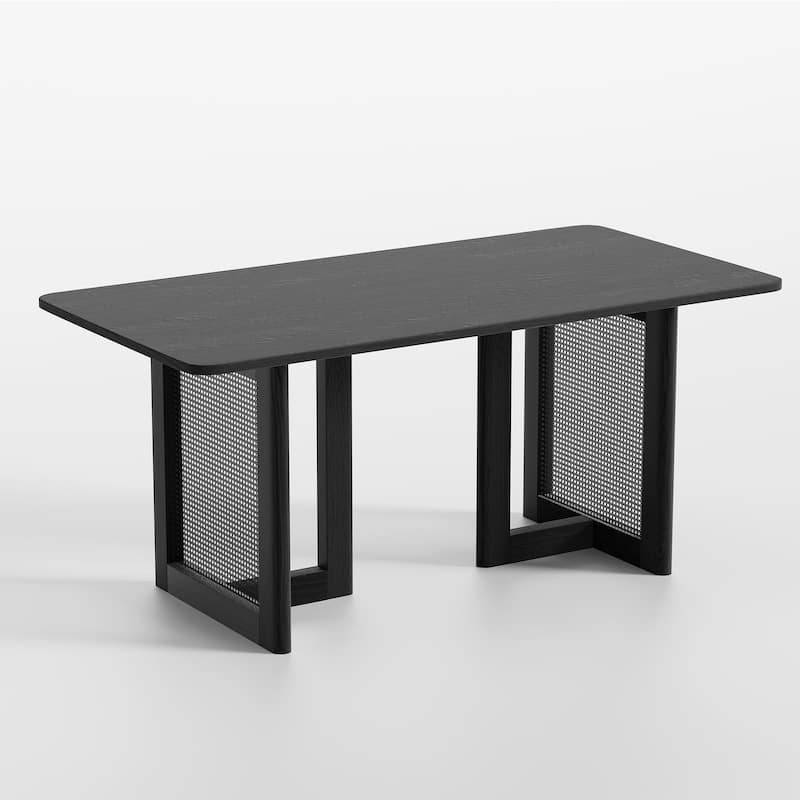 Wooakway Solid Wood 67'' Square Dining Table for 6 People Nordic style
