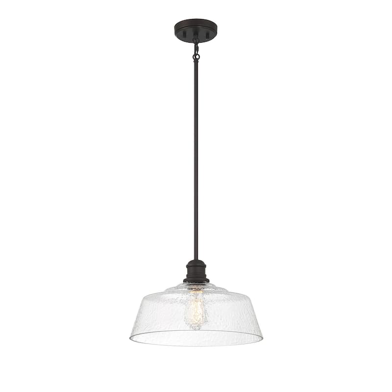 Bellevue SH23830 15" Wide Pendant with a patterned glass dome shade