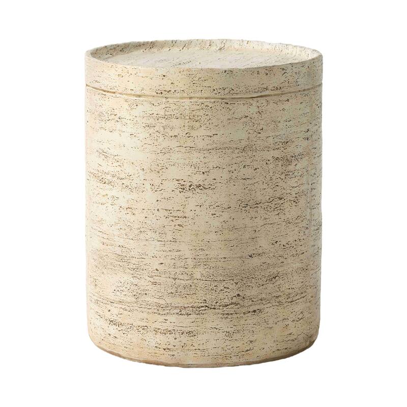 COSIEST Round 14' Outdoor Side Table - Beige-Round