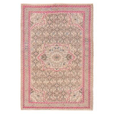 ECARPETGALLERY Hand-knotted Antalya Vintage Cream Wool Rug - 3'3 x 4'8
