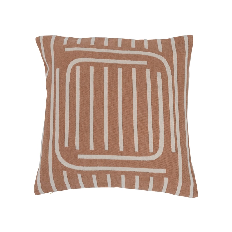 Woven Cotton Reversible Pillow with Lines