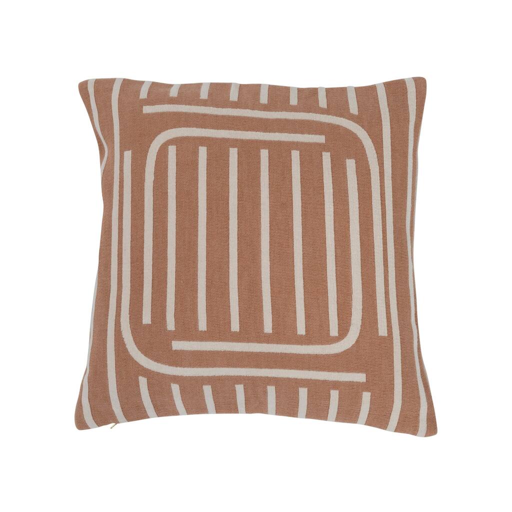 Woven Cotton Reversible Pillow with Lines