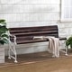 preview thumbnail 1 of 7, Galata Outdoor Acacia Wood Outdoor Handmade Bench by Christopher Knight Home Rustic + White