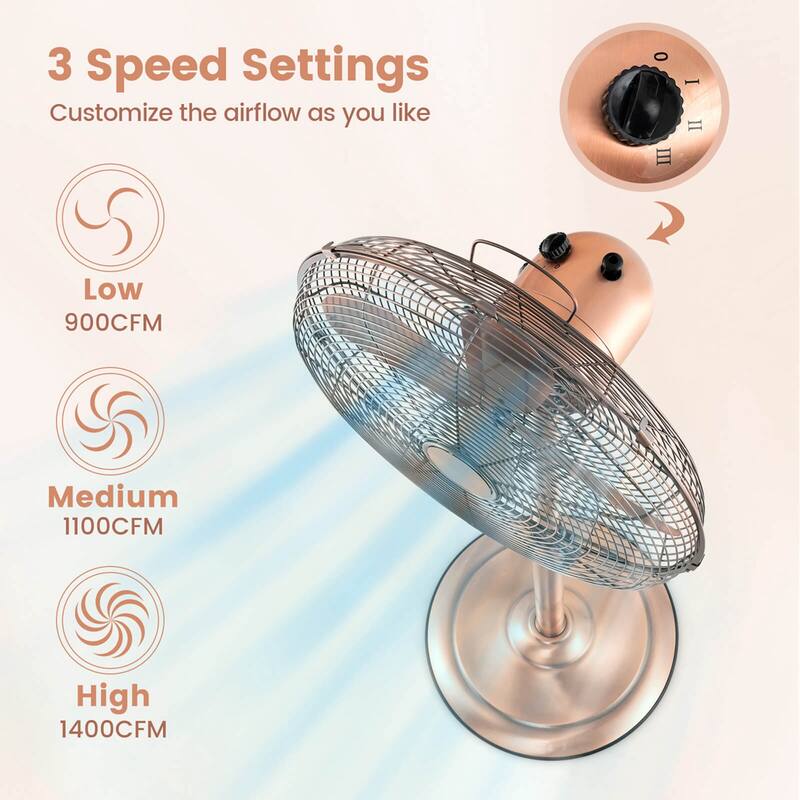 Costway 16" Standing Pedestal Fan with 3 Speed Settings Carrying - See Details