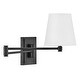 preview thumbnail 1 of 2, Lark 83772 Beale 12" Tall Hardwired or Plug-In Wall Sconce with White Black