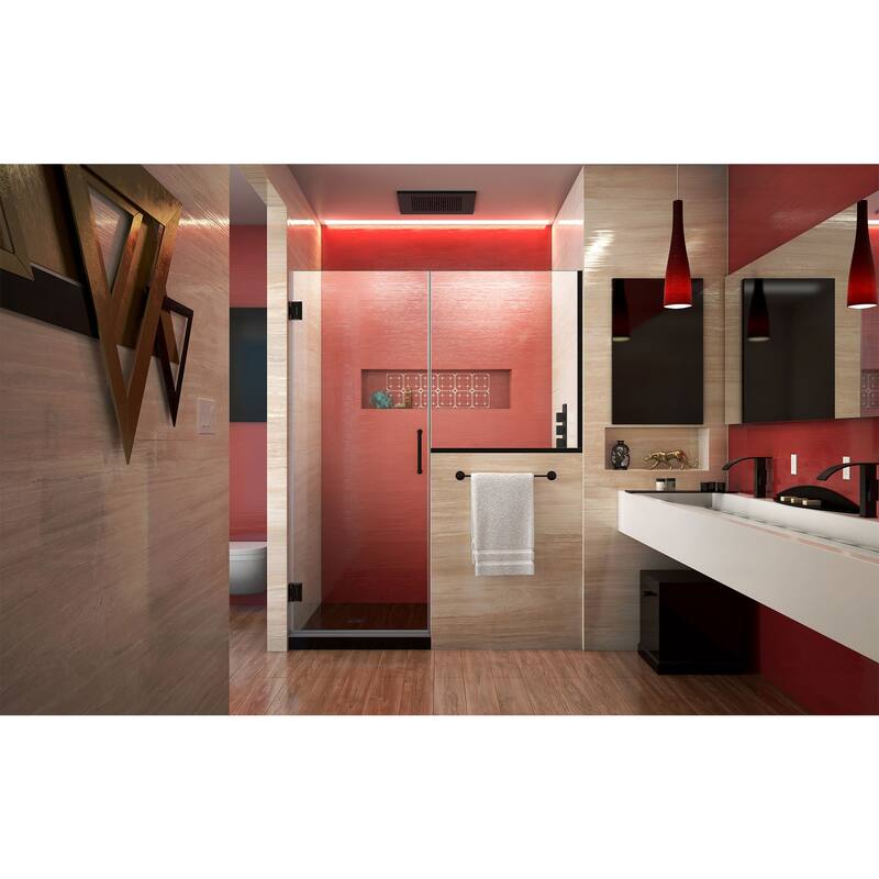DreamLine Unidoor Plus 58-58 1/2 in. W x 72 in. H Hinged Shower Door with 34 in. Half Panel - 58" - 58.5" W