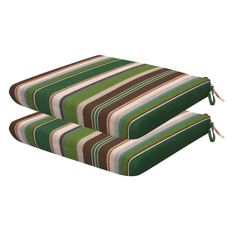 Universal Seat Cushion (2-Pack) - Stripe Pine Green