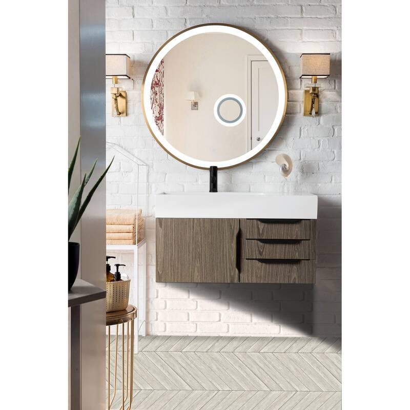 James Martin Vanities Mercer Island 36" Single Vanity, Ash Gray with Matte Black Hardware