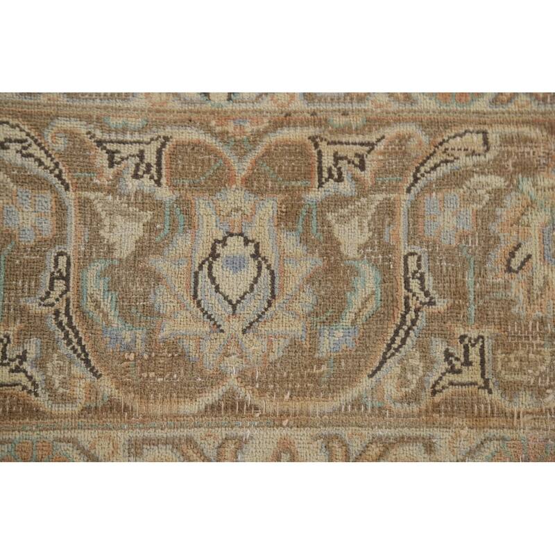 Hand Knotted Oriental 100% Wool Carpet Traditional Floral Oranges & Rust Mashad Area Rug - 12' 9'' X 9' 3''