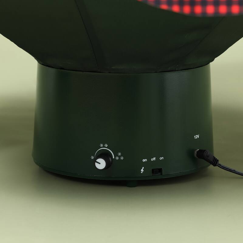 Holiday 31.5" Animated Musical Snowing Christmas Trees and Santa Decor with LED Lights - 31.49" H x 26.77" Diameter