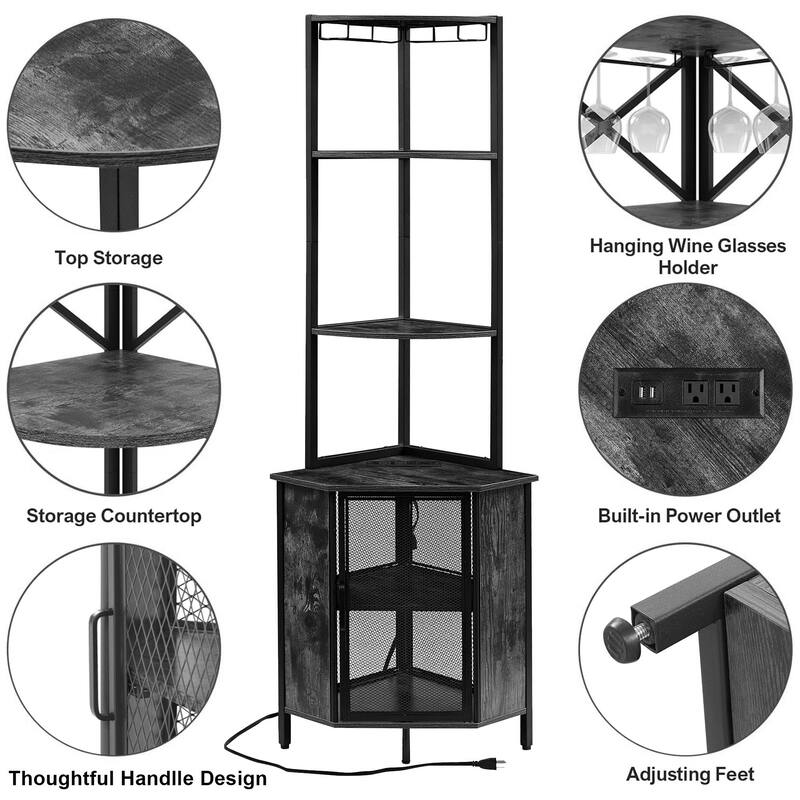 VECELO Tall Bookshelf 63.2"Large Bookcases Organizer with LED Lights Free-Standing Library Bookshelf with 5-Tier Storage Shelves