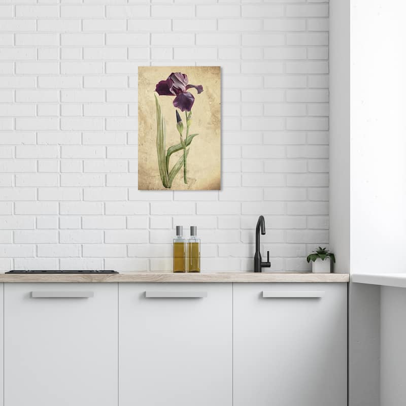 Wynwood Studio Canvas Floral and Botanical Violet Wine Botanical II Purple and Tan Rustic Wall Art Canvas Print - Purple, Brown - 24 x 16