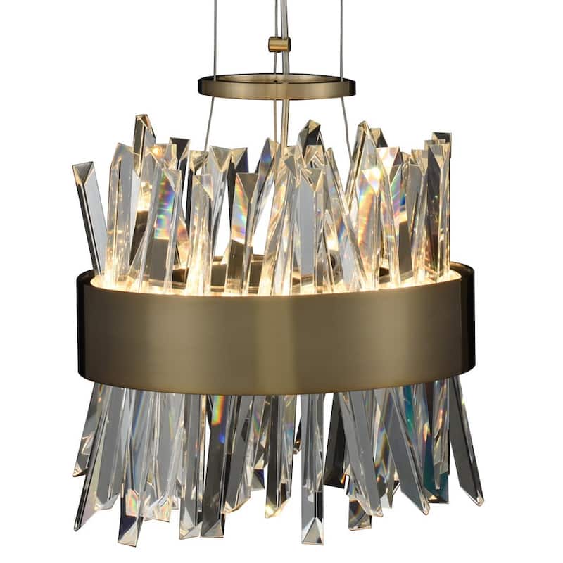 Allegri 030210 Glacier 2 Light 10" Wide LED Pendant - Brushed Champagne Gold