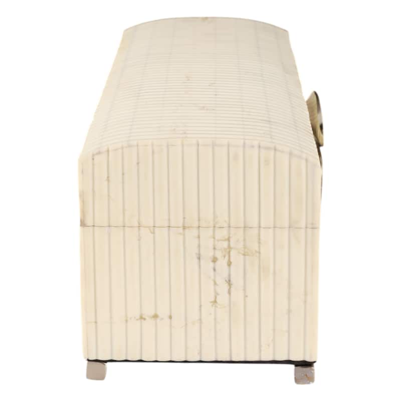 Modern Ribbed Keepsake Box with Metal Closure and Lid - 16.5", Cream - 16.25"