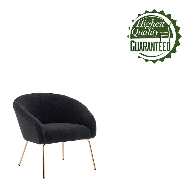 Porthos Home Iana Accent Chair, Fabric Bucket Seat, Gold Chrome Legs