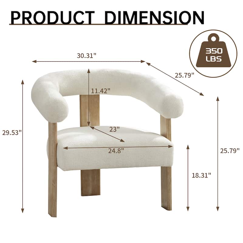 Accent Chair/Armchair Living Room Chair with Solid Wood Frame