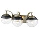 preview thumbnail 44 of 57, Carbon Loft Barton Clear Glass and Steel 3-light Bath Vanity