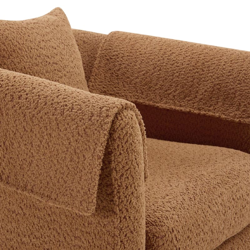 Homy Lin 360° Swivel Chenille Accent Chair with Ottoman,Armrests & Back Pillow, Comfy Living Room Armchair Set for Read or Relax