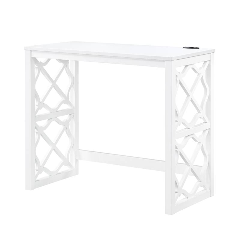 Desks and Stool Set 3pc Rolling Desk with Casters, 2 Charging ports Home Office Furniture