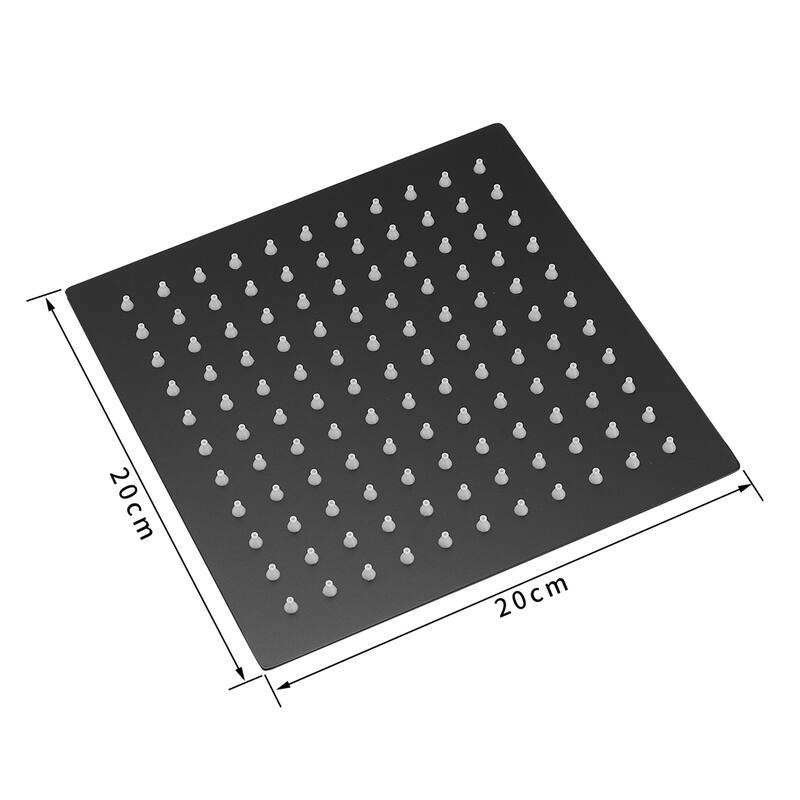 Solid Square Rainfall Shower Head in Black