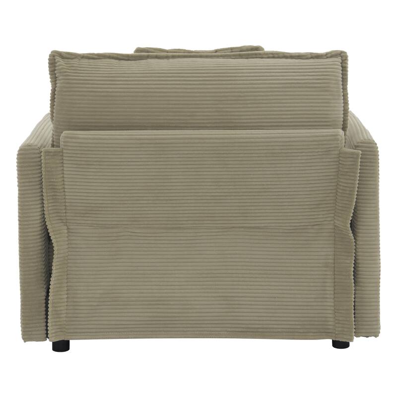 Roomfitters Compact L-Shape Sectional Sofa, Upholstered Corduroy Couch with Side Storage Pockets for Stylish Living Room