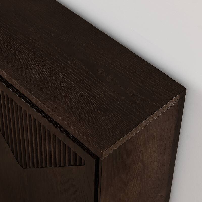 Mid Century Narrow Side Sideboard Cabinet with Storage