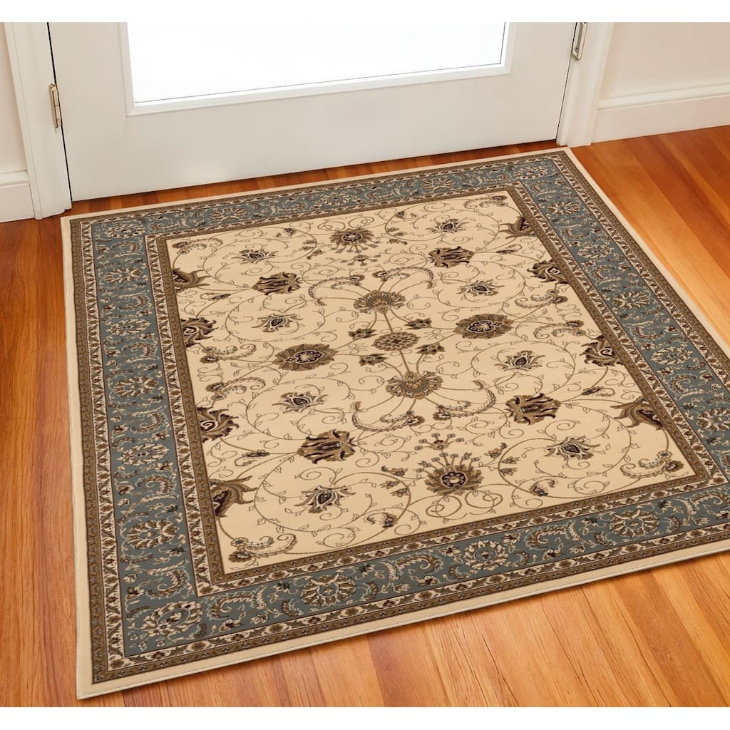 HomeRoots Oriental Traditional Square Area Rug
