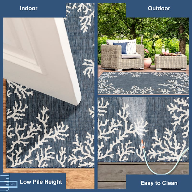 Liora Manne Carmel Coral Border Indoor/Outdoor Area Rug