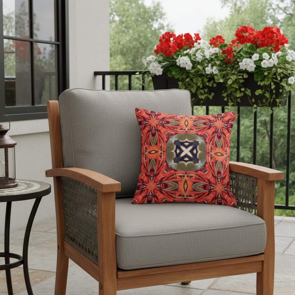 HomeRoots Set of Two 16" X 16" Pink and Green Blown Seam Floral Indoor Outdoor Throw Pillow - 16.00' X '16.00' X '5.00