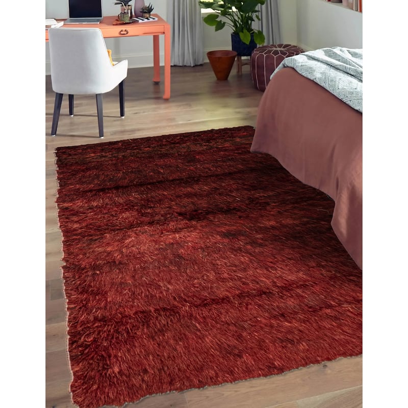 ECARPETGALLERY Hand-knotted Marrakech Red Wool Rug - 4'0 x 5'9