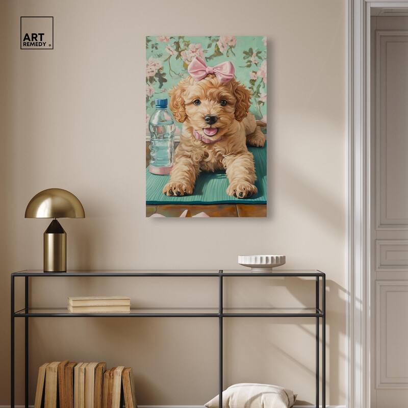 Goldendoodle Dainty Yoga Canvas by Art Remedy, Gallery Wrapped