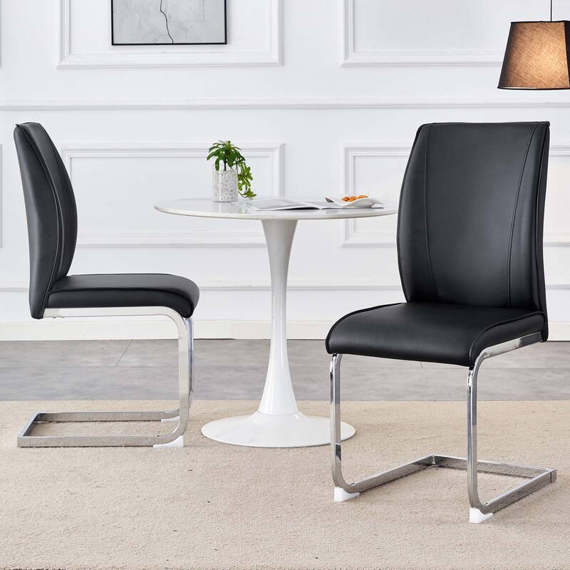 Set of 2 PU Material High Resilience Dining Chair