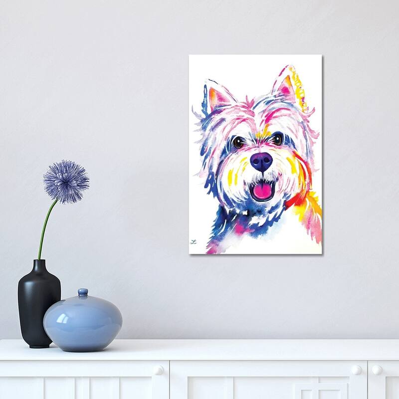 iCanvas "Westie Watercolor " by Zaira Dzhaubaeva Canvas Print - 18x12x1.5