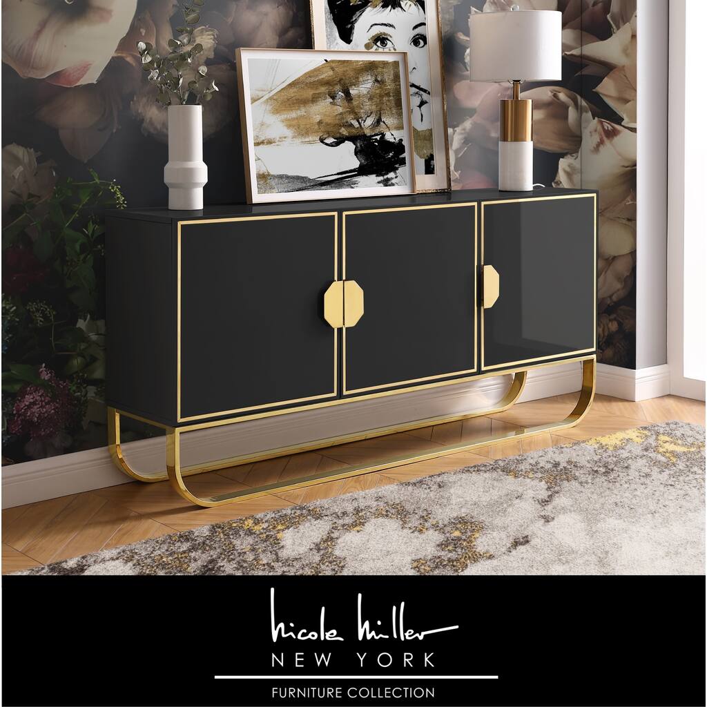 Gema 3-Door Sideboard With Stainless Steel Handles