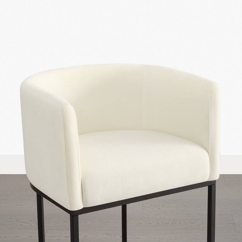 Spruce & Spring Modern Upholstered Barrel Counter Bar Stool with Arm